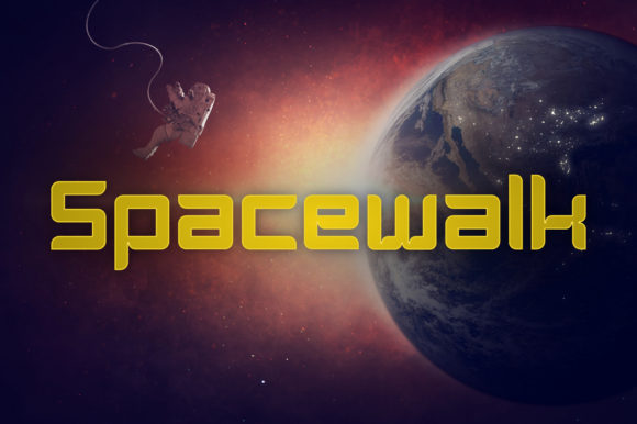 Spacewalk Font: Bold Square Lettering for Web Design